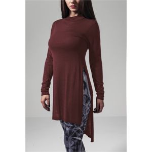 Urban Classics Ladies Fine Knit Turtleneck Long Shirt burgundy