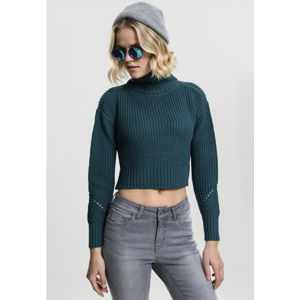 Dámský svetr Urban Classics Ladies HiLo Turtleneck Sweater teal