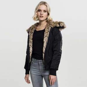 Urban Classics Ladies Imitation Fur Bomber Jacket schwarz