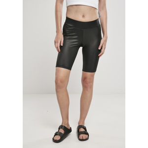 Urban Classics Ladies Imitation Leather Cycle Shorts black
