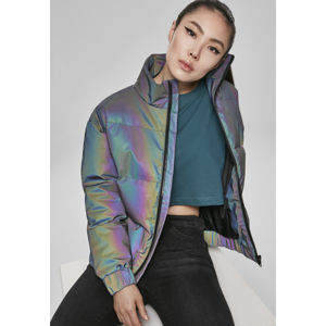 Urban Classics Ladies Iridescent Reflectiv Puffer Jacket rainbow darksilver