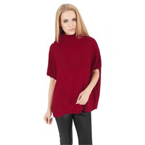 Urban Classics Ladies Knitted Poncho red