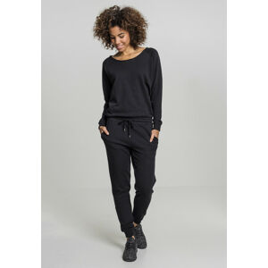 Urban Classics Ladies Long Sleeve Terry Jumpsuit black