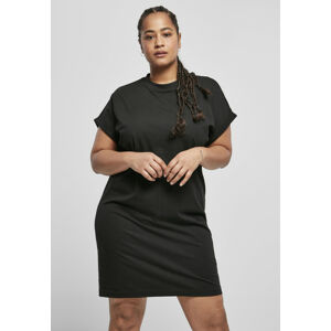 Urban Classics Ladies Organic Cotton Cut On Sleeve Tee Dress black