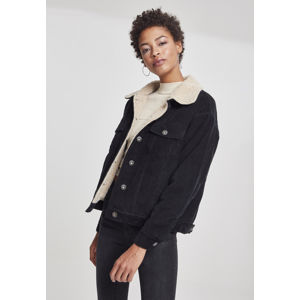 Urban Classics Ladies Oversize Sherpa Corduroy Jacket black/beige