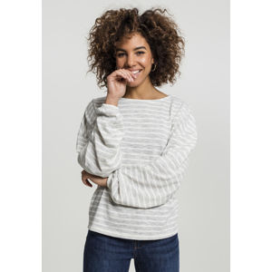 Urban Classics Ladies Oversize Stripe Pullover grey/white