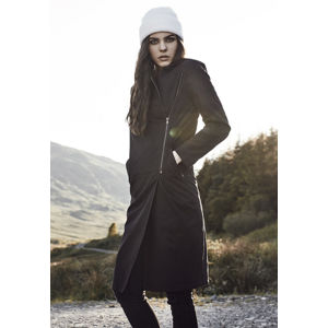 Urban Classics Ladies Peached Long Asymmetric Coat black