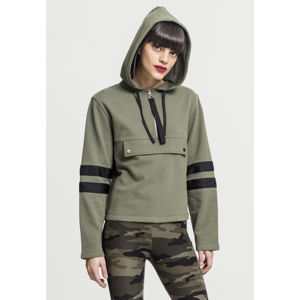 Urban Classics Ladies Peached Terry Troyer Hoody olive/black