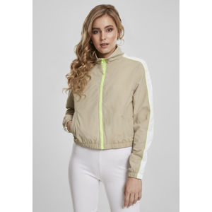Urban Classics Ladies Short Piped Track Jacket concrete/electriclime