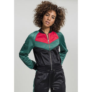 Urban Classics Ladies Short Raglan Track Jacket black/green/fire red
