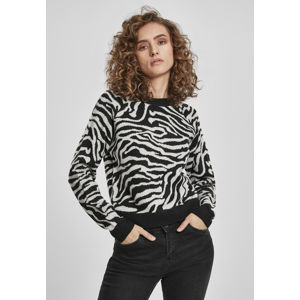 Urban Classics Ladies Short Tiger Sweater black/grey