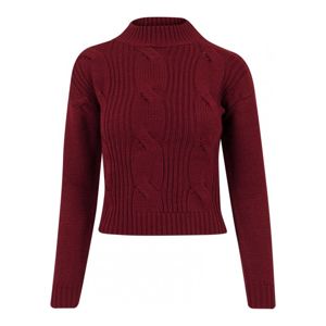 Urban Classics Ladies Short Turtleneck Sweater burgundy