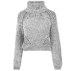 Dámský svetr Urban Classics Ladies Short Turtleneck Sweater offwhite melange