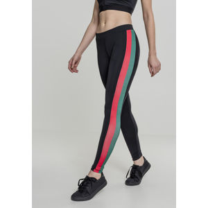 Urban Classics Ladies Side Stripe Leggings black/green/fire red