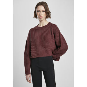 Urban Classics Ladies Wide Oversize Sweater cherry