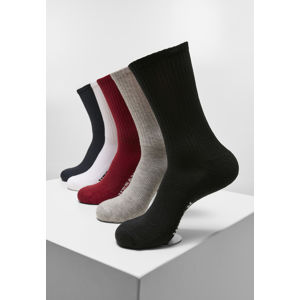 Urban Classics Logo Sport Socks 5-Pack black/white/grey/burgundy/navy