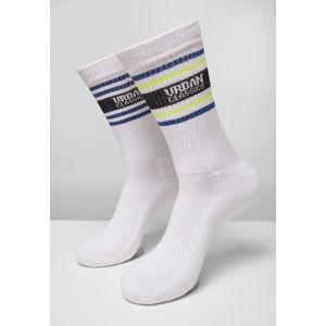 Urban Classics Logo Stripe Socks 4-Pack white+blue+green+neonyellow