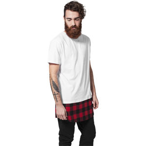 Urban Classics Long Shaped Flanell Bottom Tee wht/blk/red
