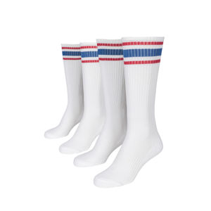 Urban Classics Long Stripe Socks 2-Pack wht/firered/brightblue