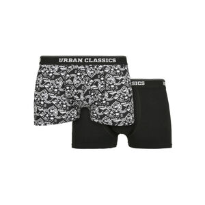 Urban Classics Organic Boxer Shorts 2-Pack detail aop+black