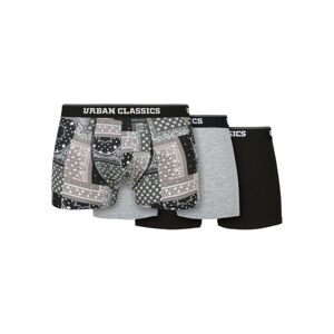 Urban Classics Organic Boxer Shorts 3-Pack bandana grey+grey+black