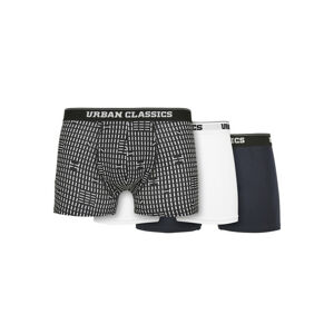 Urban Classics Organic Boxer Shorts 3-Pack minimal aop+white+navy