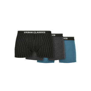 Urban Classics Organic Boxer Shorts 3-Pack pinstripe aop+charcoal+jasper