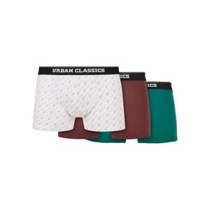 Urban Classics Organic Boxer Shorts 3-Pack scrpt clrfl+cherry+treegreen
