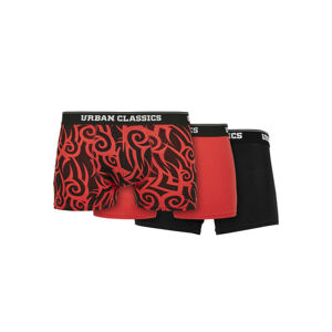 Urban Classics Organic Boxer Shorts 3-Pack tribal aop+popred+black