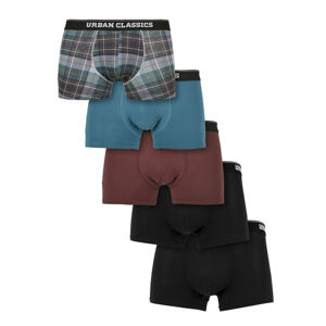 Urban Classics Organic Boxer Shorts 5-Pack plaidaop+jasper+cherry+blk+blk