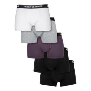 Urban Classics Organic Boxer Shorts 5-Pack purplenight+grey+wht+blk+blk