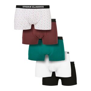 Urban Classics Organic Boxer Shorts 5-Pack scrpt clrfl+chry+trgrn+wht+blk