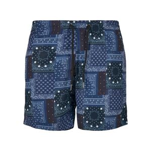 Urban Classics Pattern Swim Shorts navy bandana aop