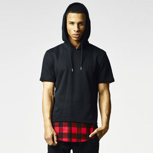 Urban Classics Peached Flanell Bottom Sleeveless Hoody blk/blk/red