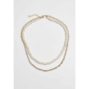 Urban Classics Pearl Layering Necklace gold