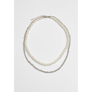 Urban Classics Pearl Layering Necklace silver