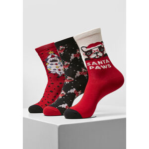 Urban Classics Pug Christmas Socks 3-Pack multicolor