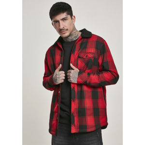 Urban Classics Sherpa Lined Shirt Jacket blk/red