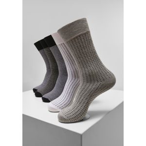 Urban Classics Stripes and Dots Socks 5-Pack blk/h.grey/wht