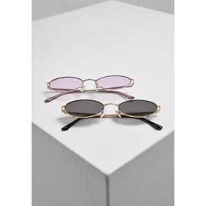 Urban Classics Sunglasses Palma 2-Pack gold/black+silver/lilac