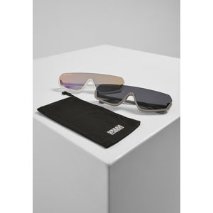 Urban Classics Sunglasses Spetses 2-Pack wht/hollographic+d.grey/blk