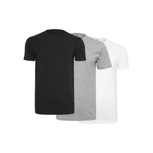 Urban Classics T-Shirt Round Neck 3-Pack blk/h.grey/wht