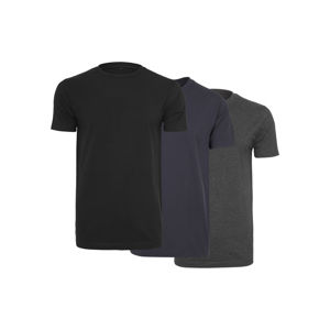 Urban Classics T-Shirt Round Neck 3-Pack blk/nvy/char