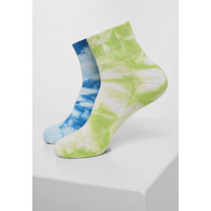 Urban Classics Tie Dye Socks Short 2-Pack green/blue