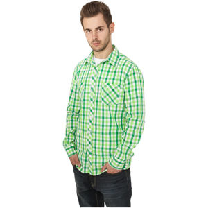 Urban Classics Tricolor Big Checked Shirt c.green/white/limegreen