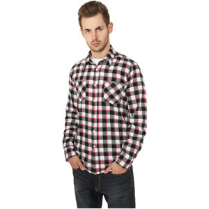Urban Classics Tricolor Checked Light Flanell Shirt black/white/red