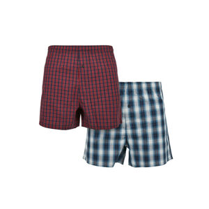 Urban Classics Woven Plaid Boxer Shorts 2-Pack redcheck+bluecheck