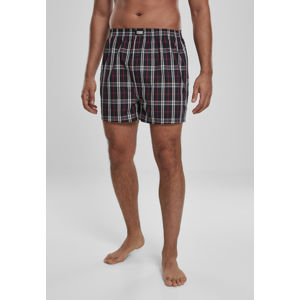 Urban Classics Woven Plaid Boxer Shorts 2-Pack red/navy