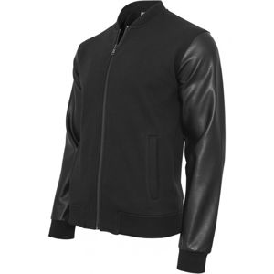 Urban Classics Zipped Leather Imitation Sleeve Jacket blk/blk
